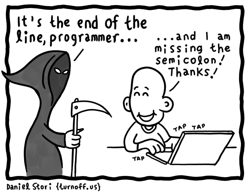 death and the programmer geek comic