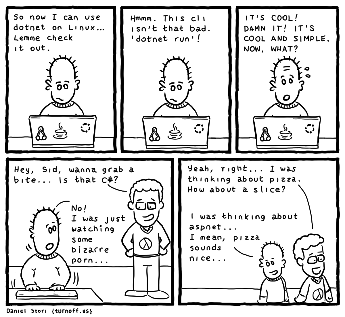 dotnet on linux geek comic