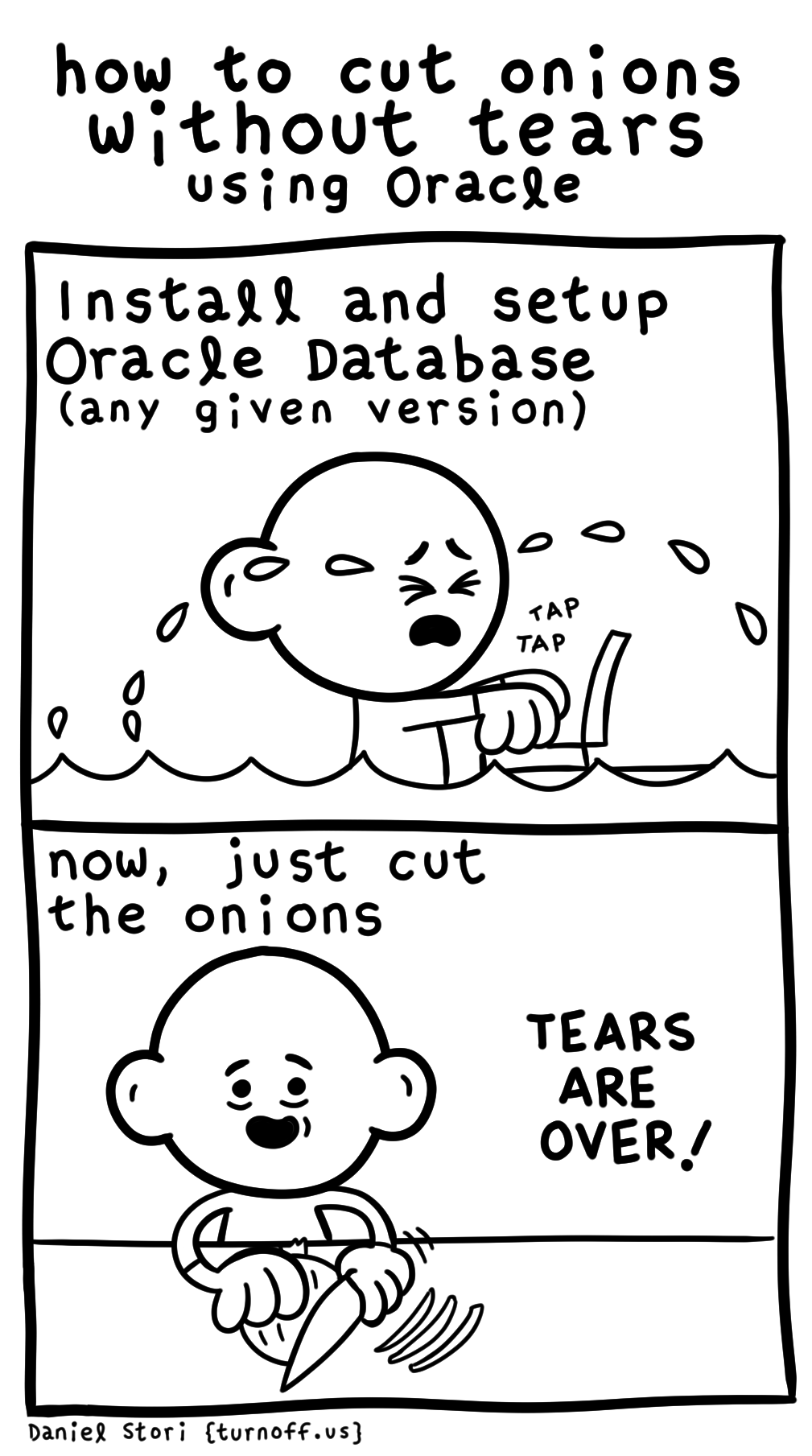 how to cut onions without tears (using oracle) geek comic