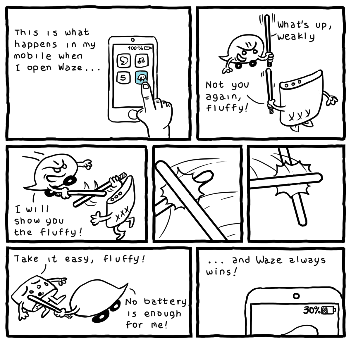 waze vs battery geek comic