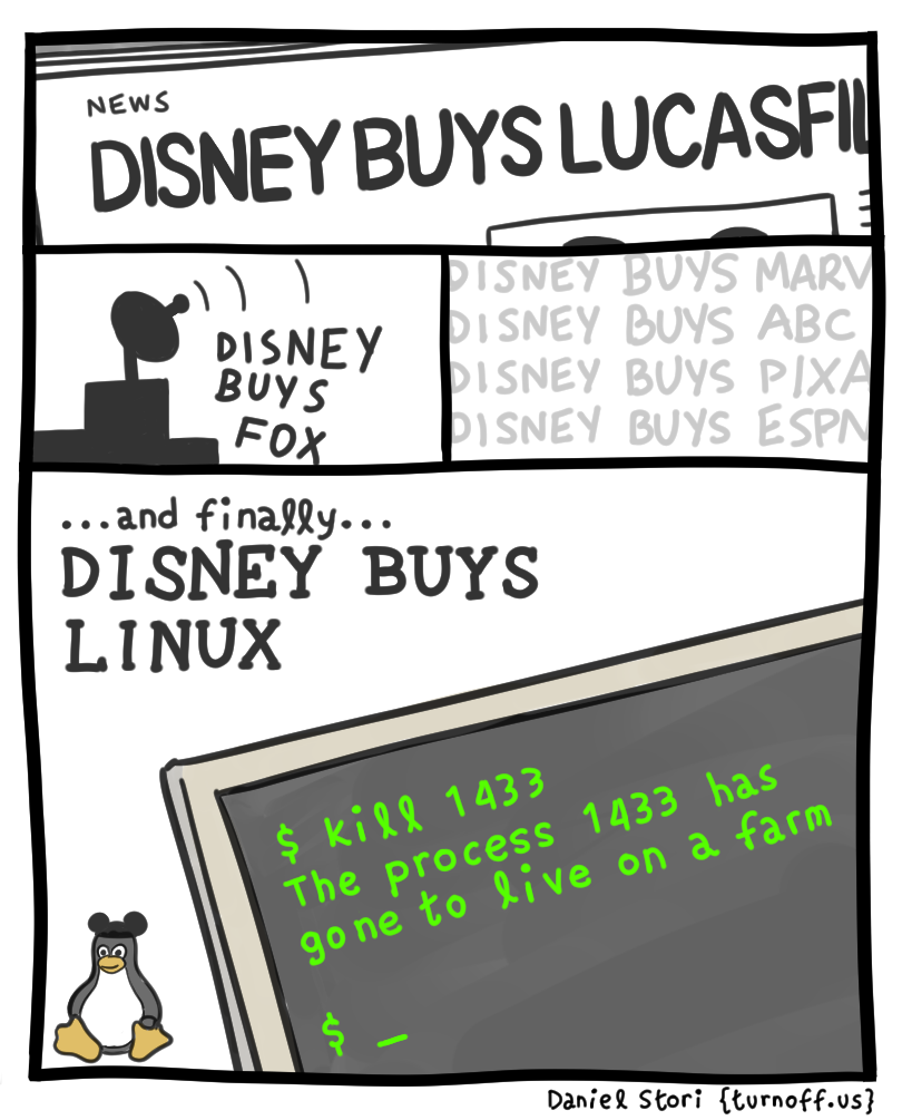 disney buys linux geek comic