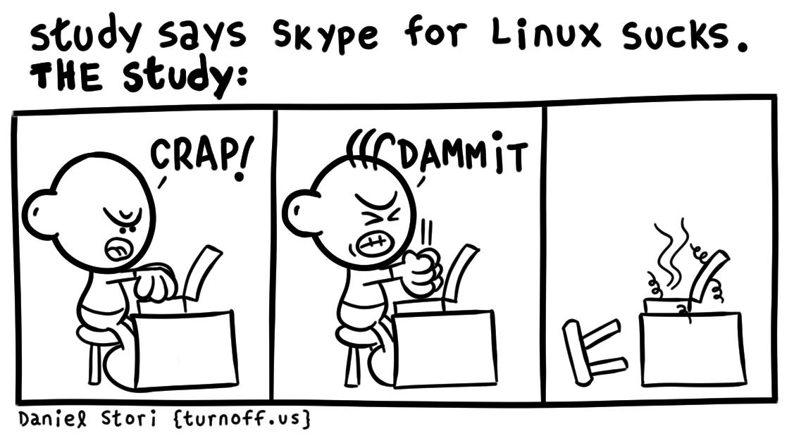 skype for linux geek comic