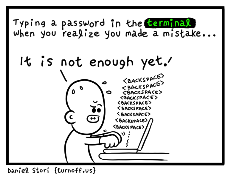 terminal password typing geek comic